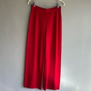 St. John red high waist wide leg pants size 4